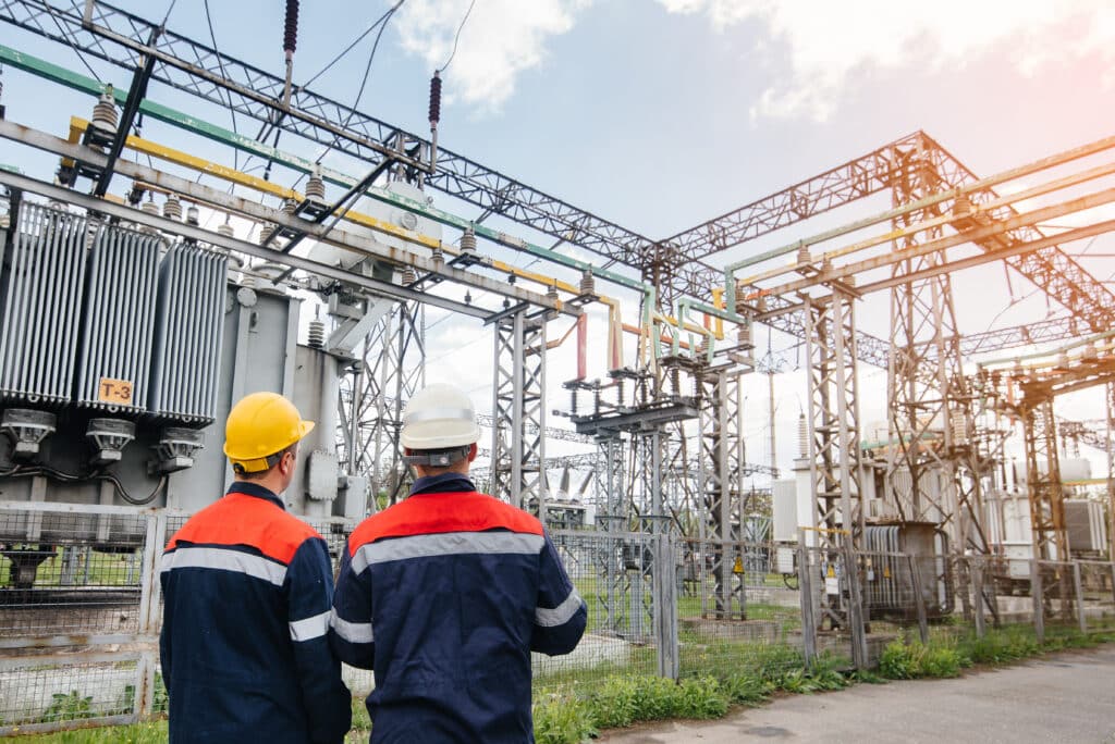 Two specialist electrical substation engineers